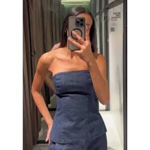 NWT Zara Denim Top Sz Small